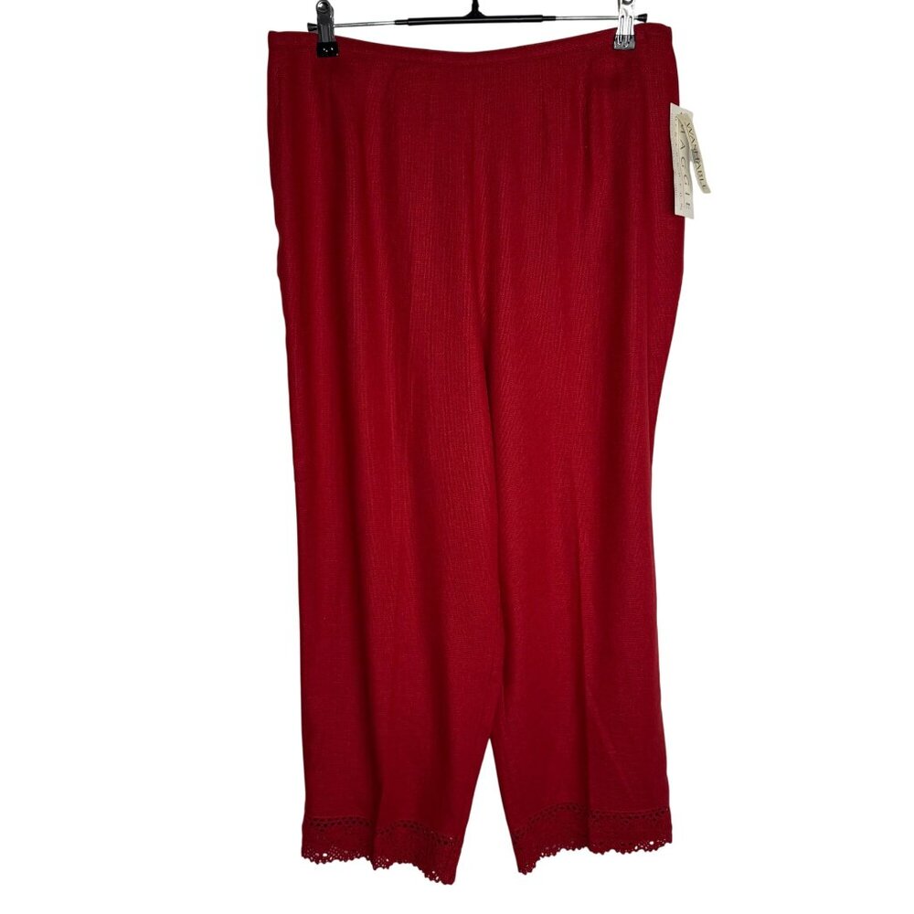NWT Linen Blend Red Capri Pants by Maggie McNaughton Size 1X Summer Vacation‎